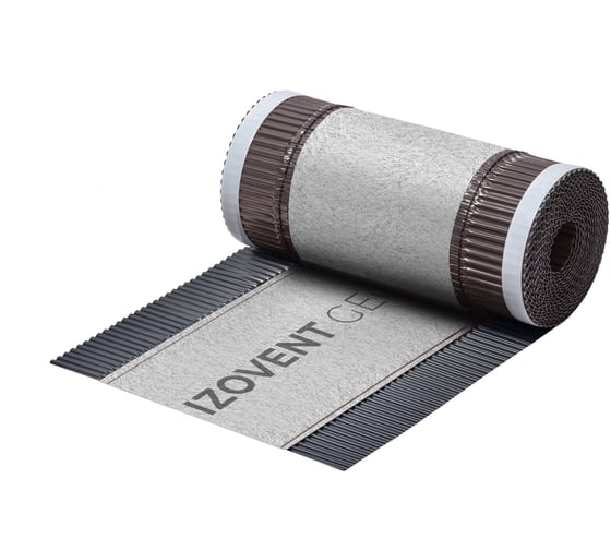 Аэроэлемент конька/хребта 4Roof IZOVENT GEO, 5х0,310 м, для натуральной черепицы, черный 120312 1