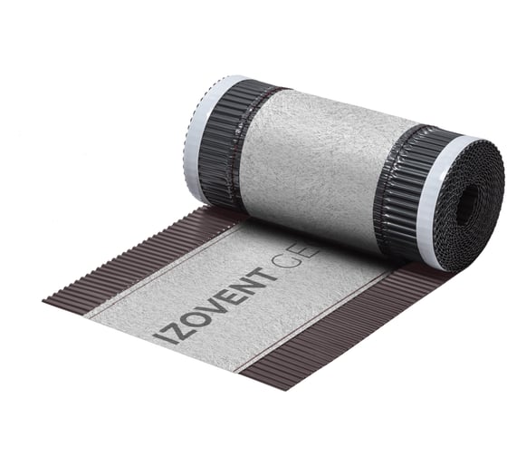 Аэроэлемент конька/хребта 4Roof IZOVENT GEO, 5х0,380 м, для натуральной черепицы, коричневый 120313 1