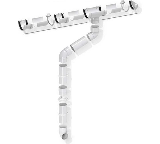 Комплект водосточной системы ЛМ маркет FINEBER 1.5 м, белый 12/3 квс_fineber_белый_12_3 1