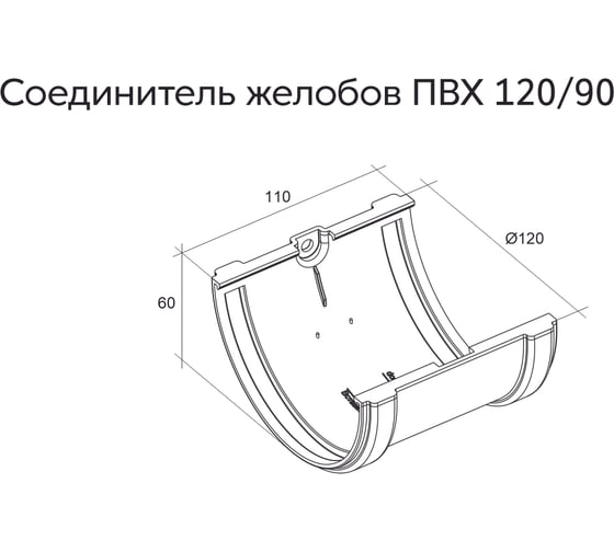 Соединитель желобов Grand Line ПВХ GL зелёный RAL 6005 267523