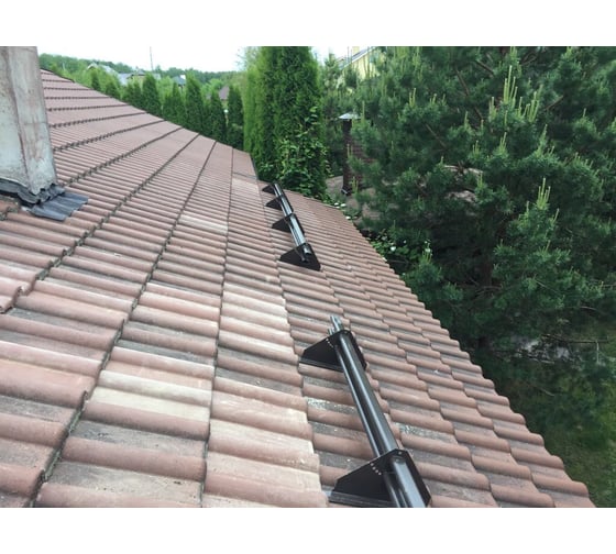 Комплект трубчатого снегозадержания Roofsystems Prestige Zn, для натуральной черепицы, 3 метра, графит, RAL 7024 114228