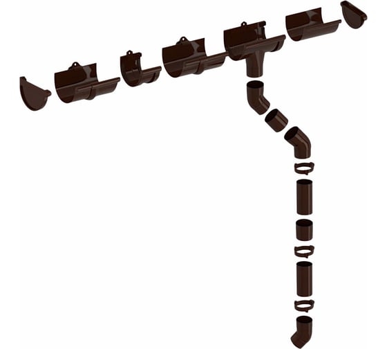 Комплект водосточной системы IMPLAST УНИВЕРСАЛ 6 м., коричневый 6,0UNI-B