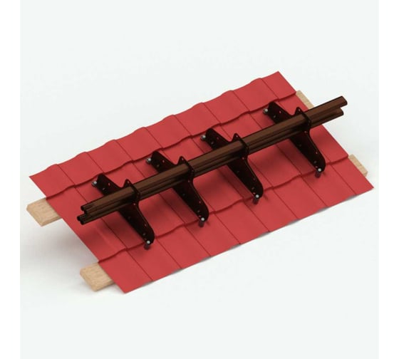 Снегозадержатель SKYDDSYSTEM комплект для металлочерепицы 1,5м + 1,5м, RAL 8017, МАЛ.КОРОБ, СС01038017