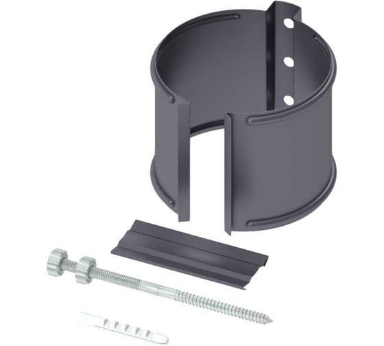 Охват гибкий со шпилькой саморезом в комплекте SKYDDSYSTEM 100 мм, RAL 7024, СС03137024