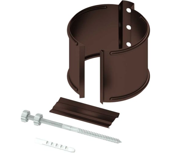 Охват гибкий со шпилькой саморезом в комплекте SKYDDSYSTEM 100 мм, RAL 8017, СС03138017
