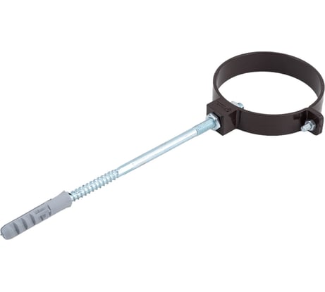 Универсальный хомут трубы Технониколь (ПВХ; длина 180 мм; темно-коричневый; 1 шт) TN683359