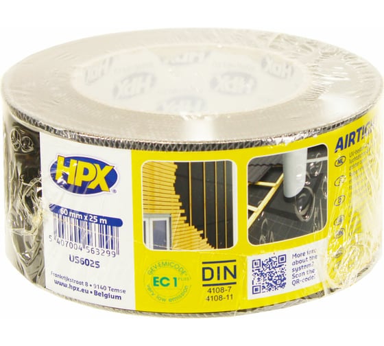 Лента кровельная для примыканий и стыков HPX US6025 ISOSEAL BLACK UV черная 60 мм х 25 м 5407004563299