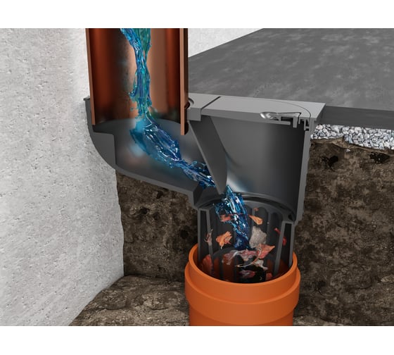 Дождеприёмник-трап со сливом из крыши MCH Chudej с боковым сливом, D110 ...