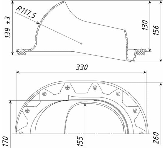 Проходной элемент Татполимер ТP-87/F (черный) 29300