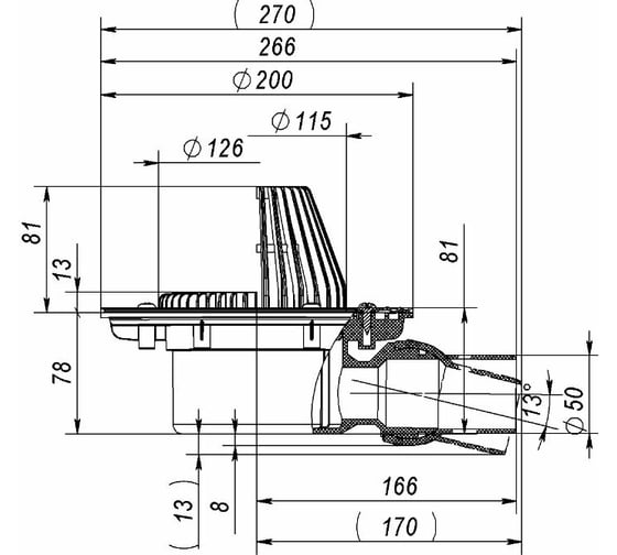 Кровельная воронка Fachmann VB 520.0 F, DN50 мм 01.193