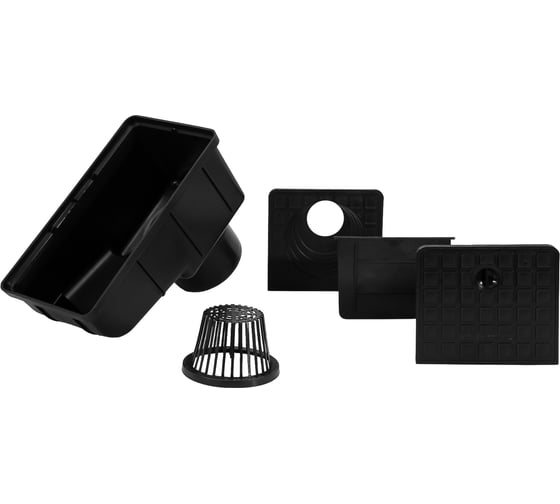 Кровельный ливнеприемник Aquastok с вертикальным патрубком, черный, 300x165x200 A15 (6167ч) 549090 1