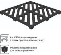Решетка водоприемная для дождеприемника Gidrolica 30x30x30 см, чугунная щелевая, кл. С250 205/2