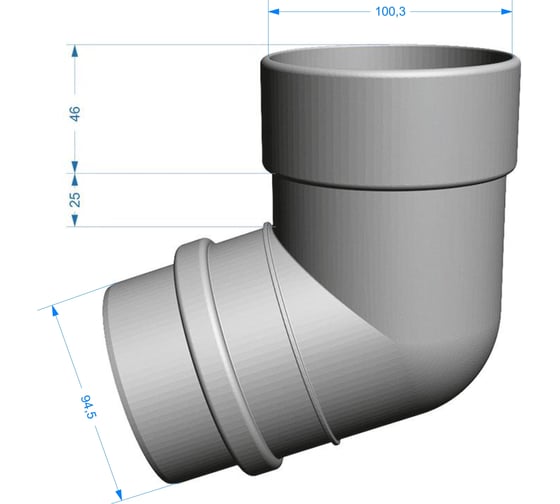 Колено DOCKE LUX 72 графит PVLB-1086