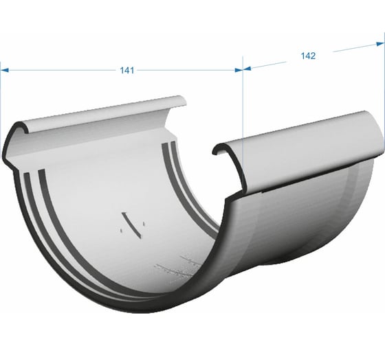 Соединитель желобов DOCKE LUX пломбир PVLS-1044
