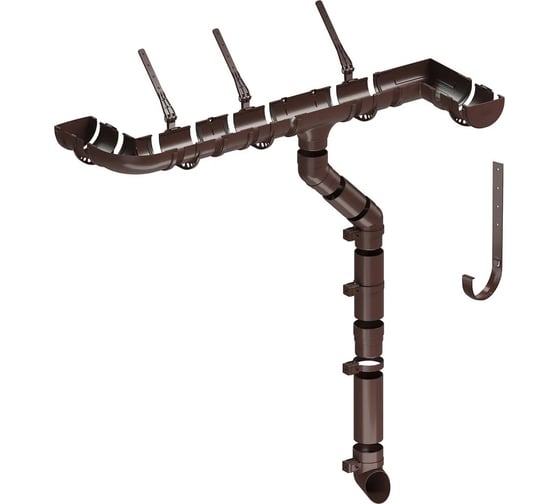 Соединитель желобов DOCKE STANDARD (120 мм; серый 7024) PVTE-1045