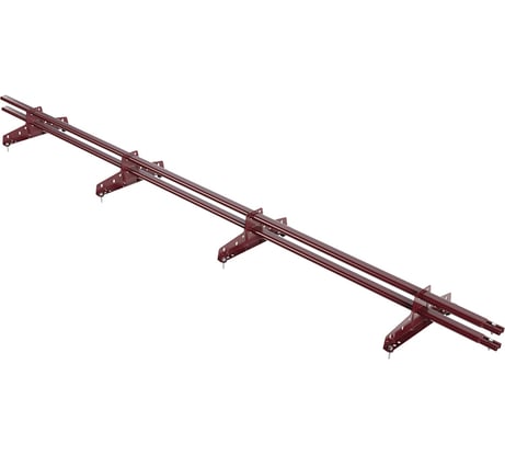 Трубчатый снегозадержатель Borge 3 м, 4 опоры, красное вино RAL 3005 01.010.30.04.01.100.3005