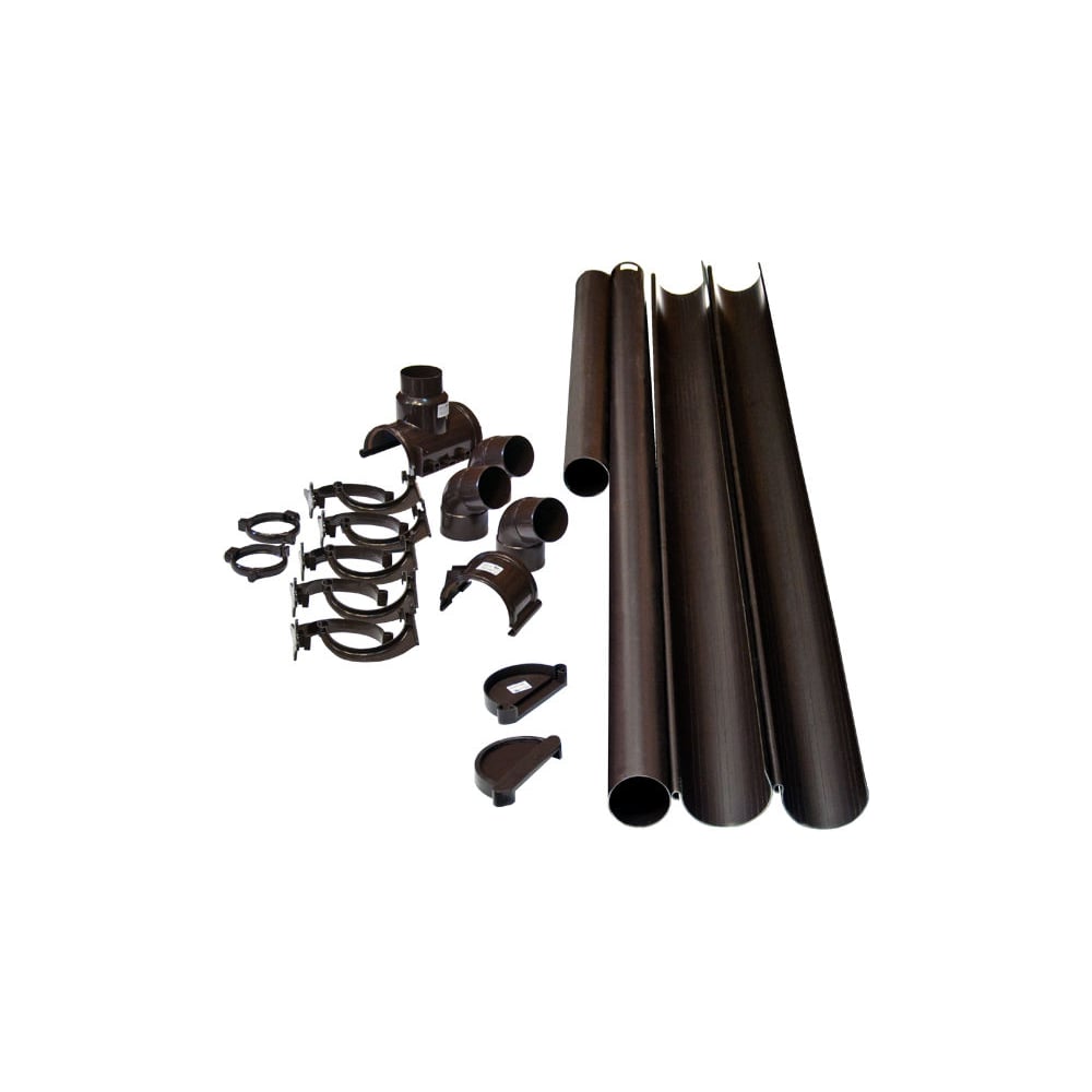 струбцина модификация крепления водосточного желоба. комплект водосточной системы. водосточная система мурол 125 миллиметров коричневый цвет. комплект желоб. мурол комплект водосточной системы.