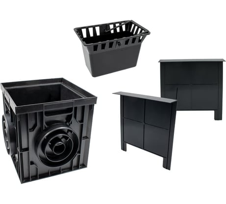 Дождеприемник Ecoteck пластиковый, 300x300 мм, в сборе, черный ДИ 01205000 46643