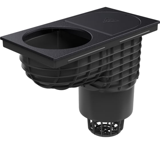 Вертикальный трап дождеприемник под водосточную трубу MCH Chudej dn160 крышка, чугун, черный 925Li 1