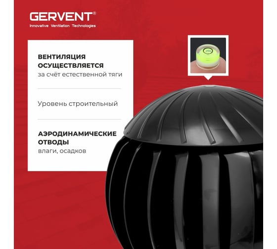 Комплект вентиляции для металлочерепицы Monterrey+ кольцо гидрозатвора Gervent черный КМ+КГ/черн