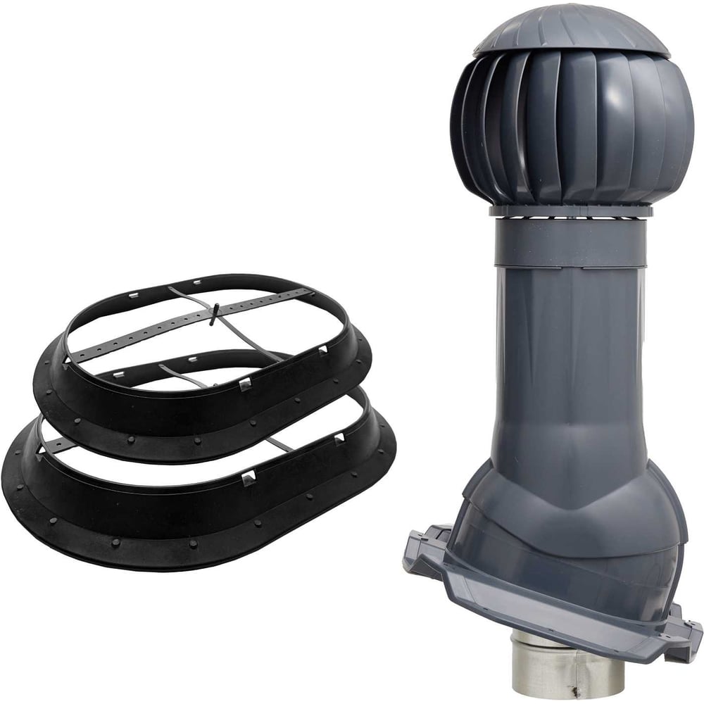 Комплект вентиляции ПРОФ 20 + кольцо гидрозатвора Gervent графит КП20 ...