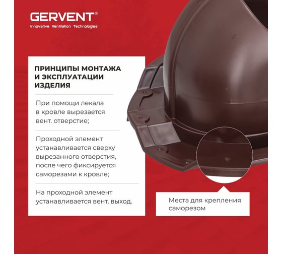 Комплект вентиляции Gervent ПРОФ 20 коричневый КП20/кор