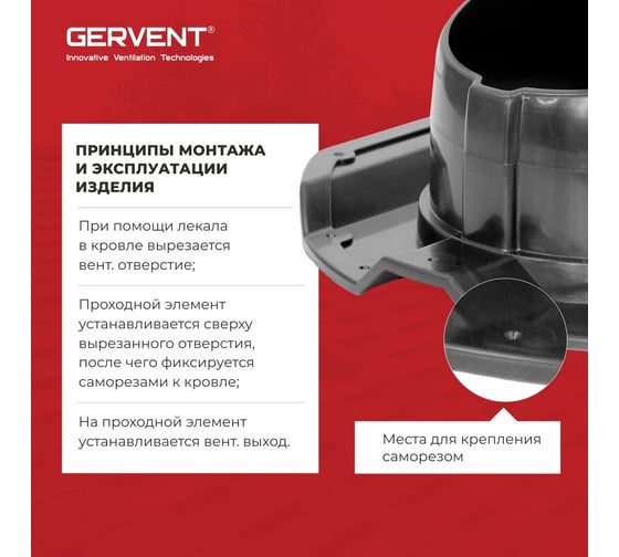 Проходной элемент Gervent ПРОФ 20 черный ПЭП20/черн