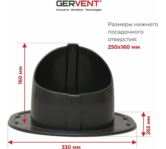 Проходной элемент Gervent для фальцевой и готовой кровли из битумной черепицы, графитовый ПЭБ/графит