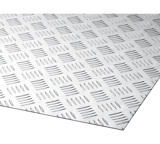 Лист рифленый Уральская Алюминиевая Компания КВИНТЕТ алюминий, 1.5х300х600 мм 00-00031558