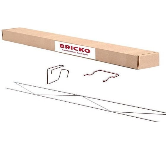 Комплект элементов перемычки Bricko (нерж. c.), SK-U №1, горизонтальный тип кладки, проем шириной 55-70 см, 120773 1
