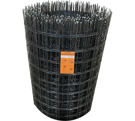 Кладочная стеклопластиковая композитная сетка Арматура Композит 2,5 мм, 50х50 мм, рулон ширина 0.5 м, длина 25 м 4687203803773