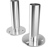 Крепление - стакан с фланцем PALITRA TECHNOLOGY d32 мм для лестниц и перил, высота 12 см, 3 крепёжных отверстия, комплект 2 шт 52984-1