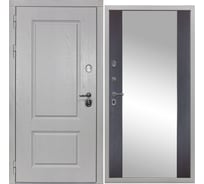 Входная дверь DIVA STR МХ-9 зеркало, 2050x960 мм, левая, Альберо браш грей - Д15 Венге УТ-00080536