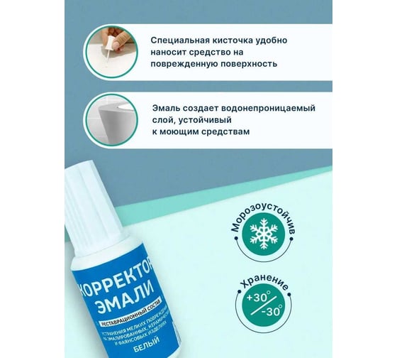Корректор эмали Resmat белый, 20 мл, блистер 2703