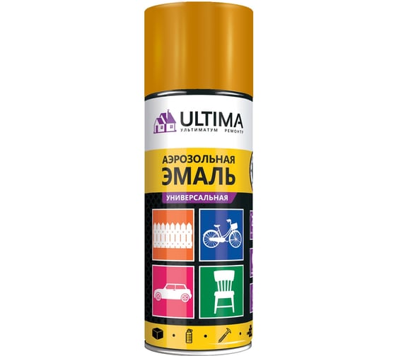 Аэрозольная краска ULTIMA RAL 1018 МЕДНЫЙ МЕТ 1018 универсальная 520 мл ULT045 1