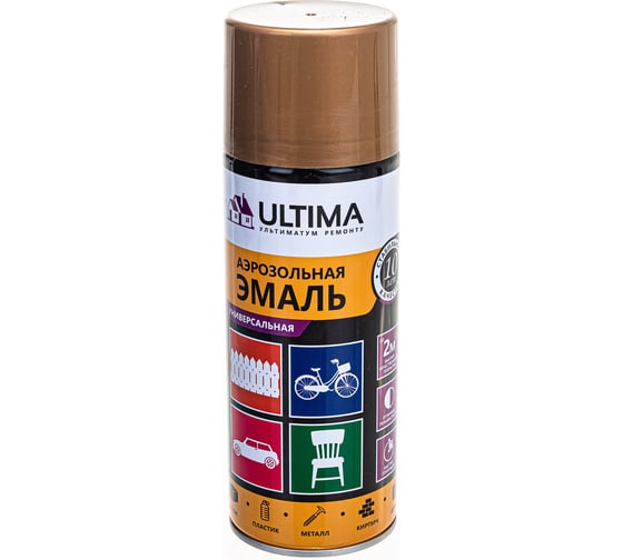 Аэрозольная краска ULTIMA RAL 1018 МЕДНЫЙ МЕТ 1018 универсальная 520 мл ULT045