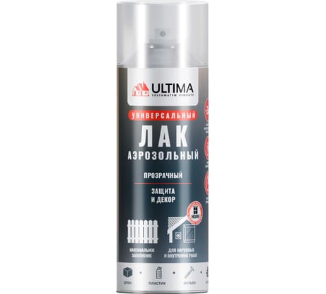 Аэрозольная краска ULTIMA ЛАК ГЛЯНЦЕВЫЙ универсальная 520 мл ULT040