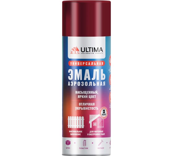 Аэрозольная краска ULTIMA RAL 3003 вишневый, универсальная 520 мл ULT023