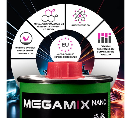 Отвердитель акриловой эмали Megamix компонент Б 210 мл 4673755207664