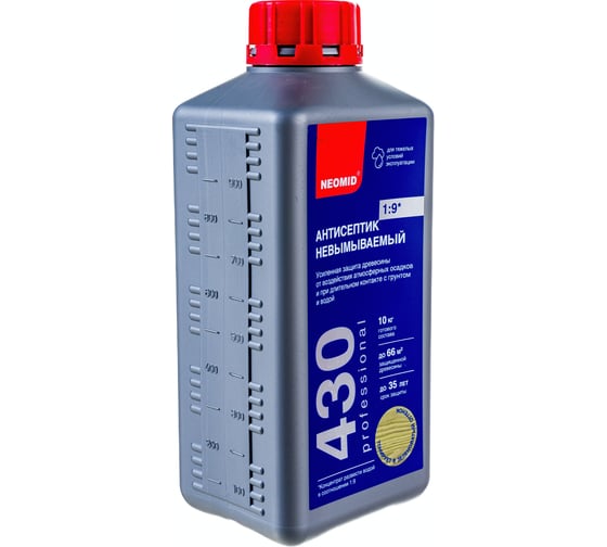 Невымываемый консервант для древесины NEOMID 430 Eco 1 кг Н-430-1/к1:9