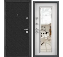 Металлическая входная дверь для квартиры Torex Ultimatum 950x2050 мм, левая, зеркало, черный/белый 2000002243380