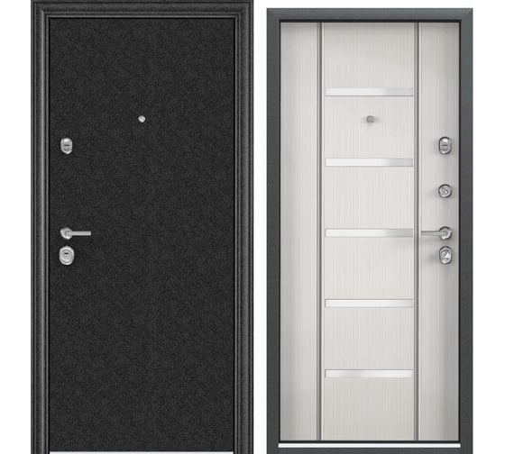 Металлическая входная дверь для квартиры Torex Ultimatum 950x2050 мм, правая, черный/бежевый 2000002126881