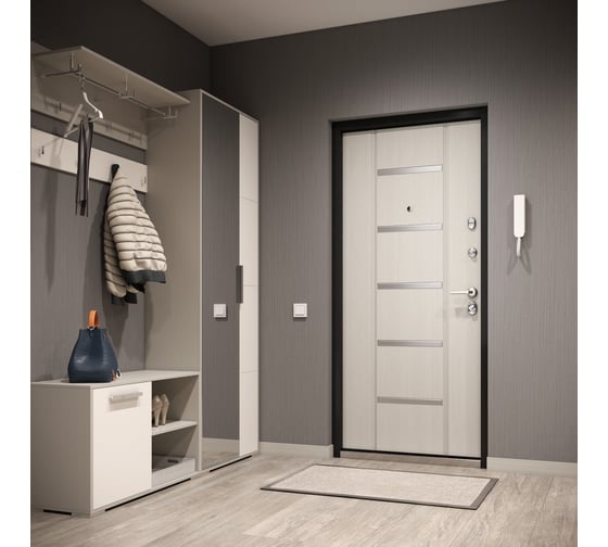 Металлическая входная дверь для квартиры Torex Ultimatum 950x2100 мм, правая, черный/бежевый 2000002640202