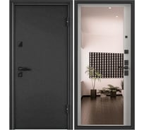 Металлическая входная дверь для квартиры Torex Ultimatum-M 880x2100 мм, правая, зеркало, черный/белый 2000006068446