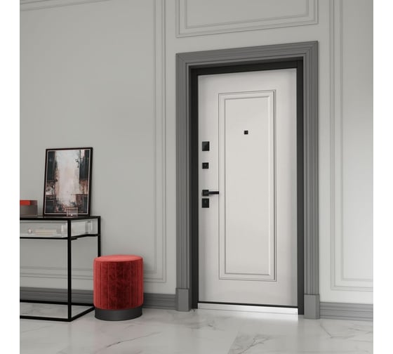 Металлическая входная дверь для квартиры Torex Ultimatum-M 950x2050 мм, левая, черный/белый 2000006170309