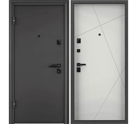 Металлическая входная дверь для квартиры Torex Ultimatum-M 950x2050 мм, левая, черный/серый 2000006135278