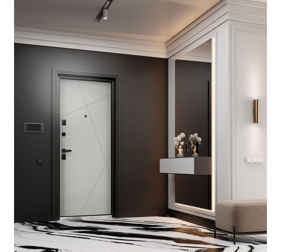 Металлическая входная дверь для квартиры Torex Ultimatum-M 950x2050 мм, левая, черный/серый 2000006135278