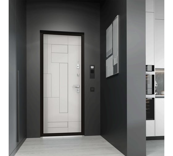 Металлическая входная дверь для квартиры Torex Ultimatum-M 950x2050 мм, правая, серый/белый 2000005809194