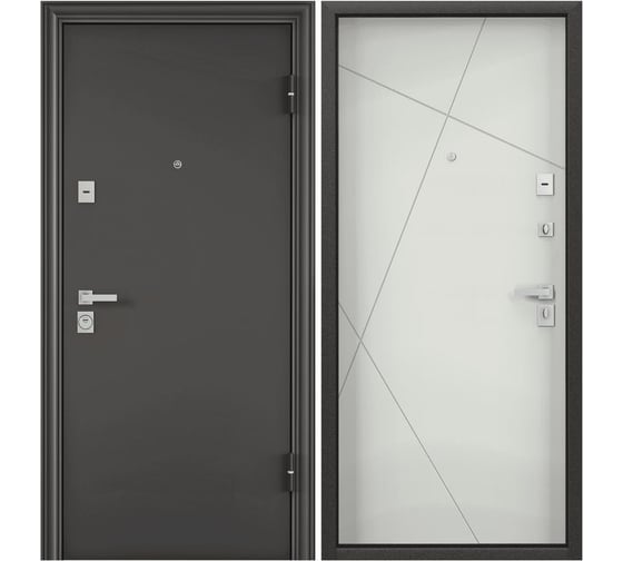 Металлическая входная дверь для квартиры Torex Ultimatum-M 950x2050 мм, правая, черный/серый 2000005739972 1
