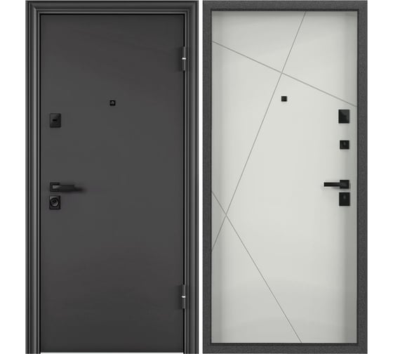 Металлическая входная дверь для квартиры Torex Ultimatum-M 950x2050 мм, правая, черный/серый 2000005838453